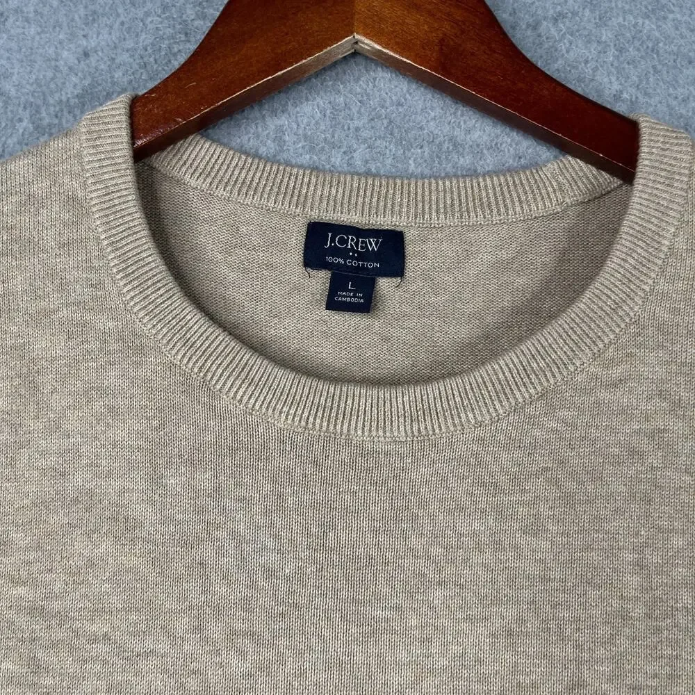 J Crew Crew Neck Sweatshirt Beige Heather Knit Mens Size Large